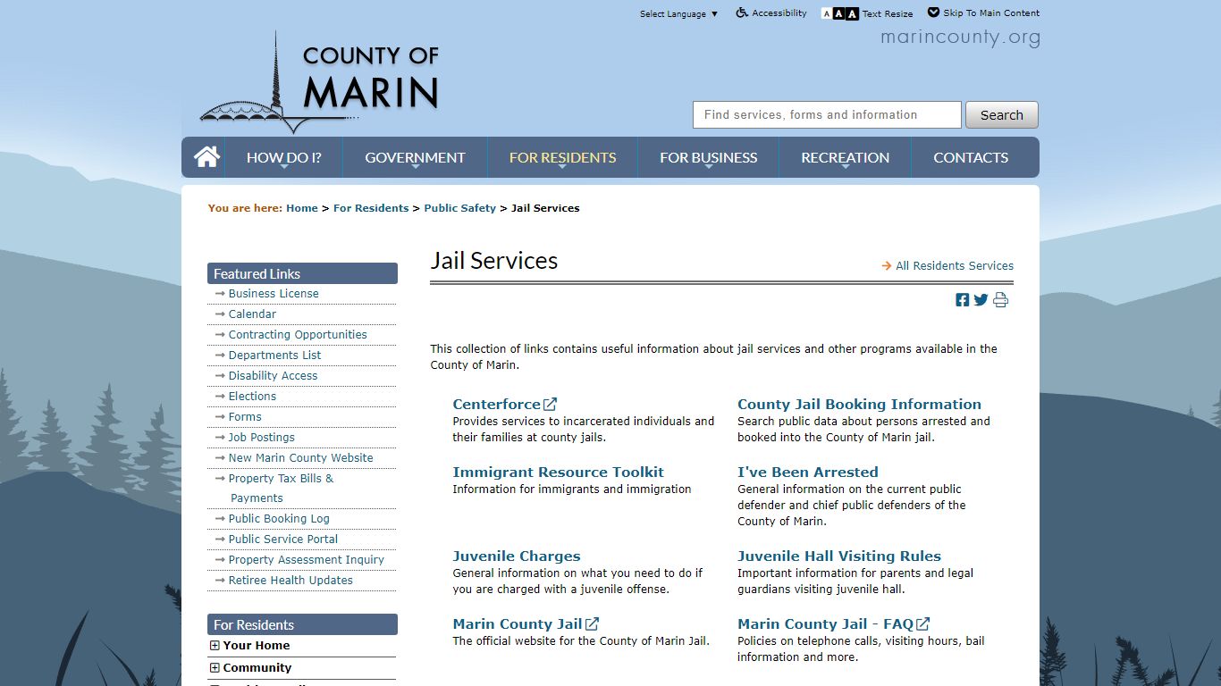 Jail Services - County of Marin